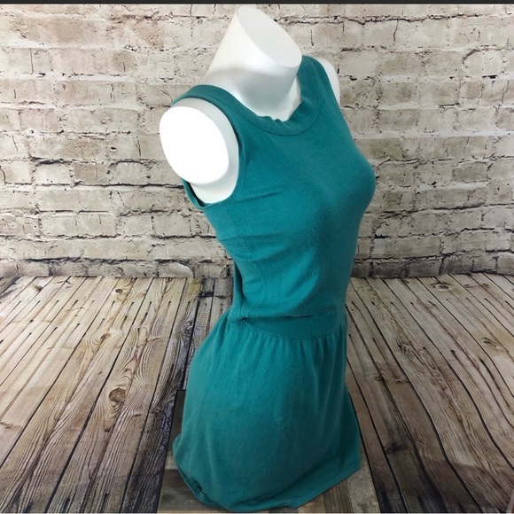Teal dress open back high neck key hole back size small - Picture 3 of 5